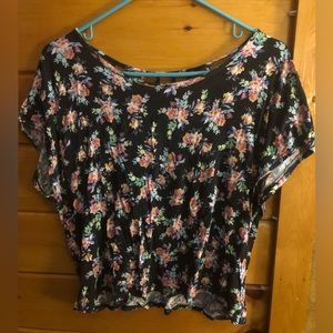 Black floral t shirt